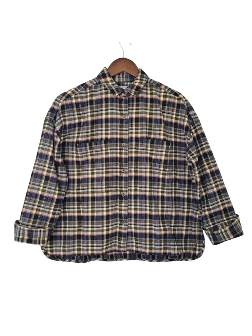 Everlane The Boxy Flannel Shirt Womens Size XS Multi Plaid Button Down NWT - Picture 2 of 11